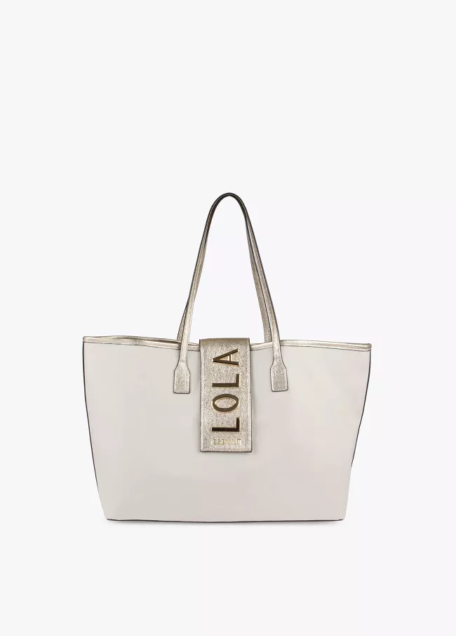 Sac cabas effet métallisé avec logo