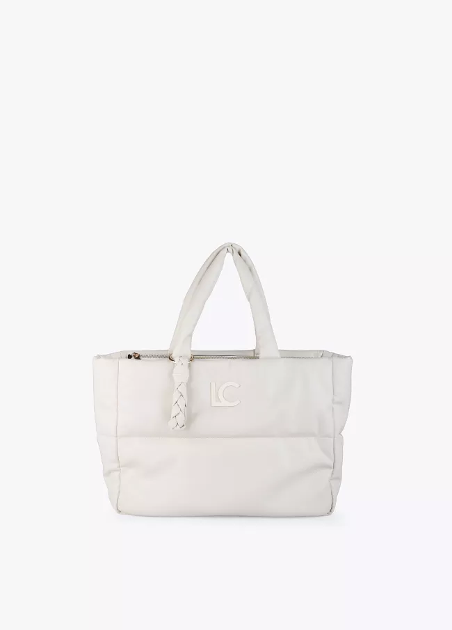 Bolso shopper efecto piel acolchado