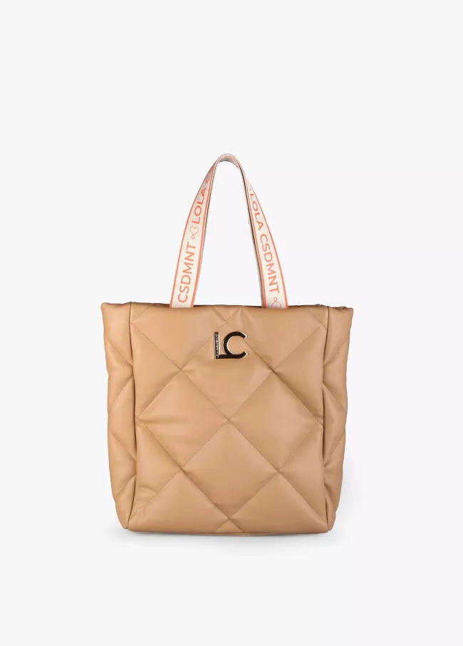 Gesteppter Shopper mit Logo
