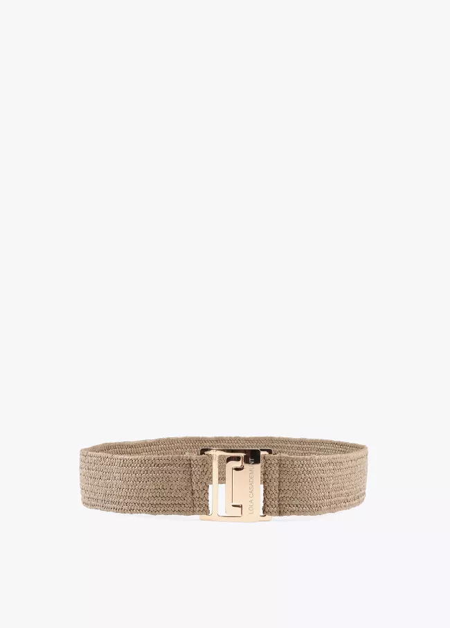 Ceinture élastique en raphia avec boucle