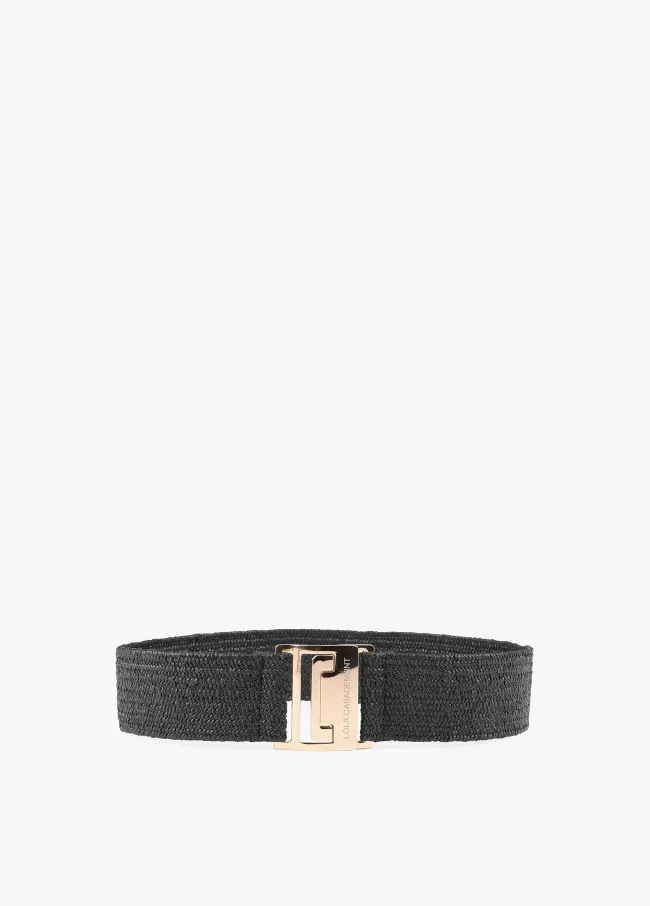 Ceinture élastique en raphia avec boucle