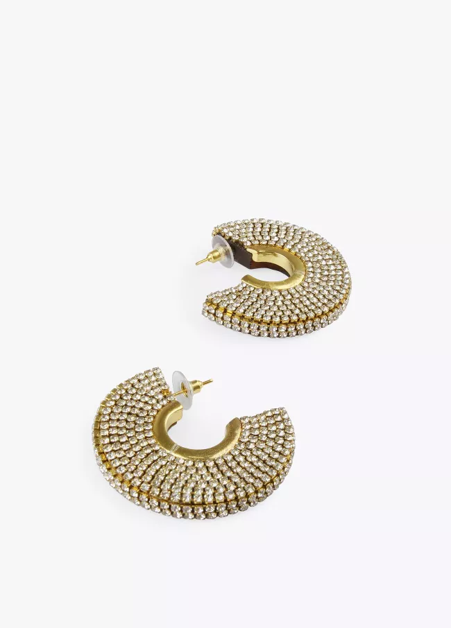 Half moon earrings with stones