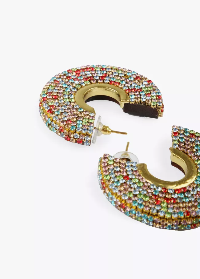 Half moon earrings with stones