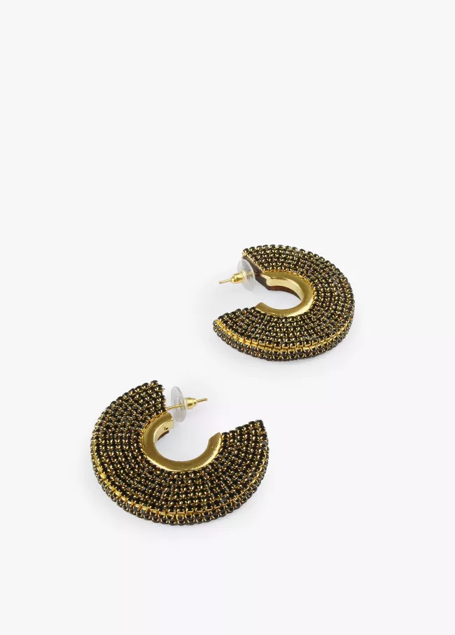 Half moon earrings with stones
