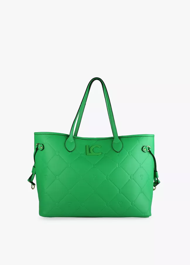 Monogrammed quilted tote bag