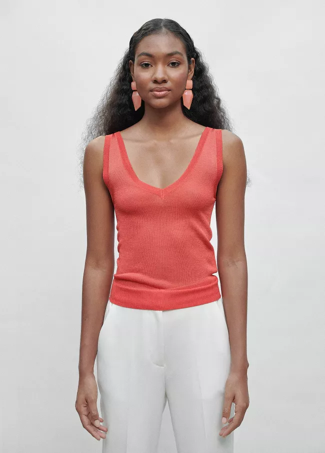 Knit top with straps