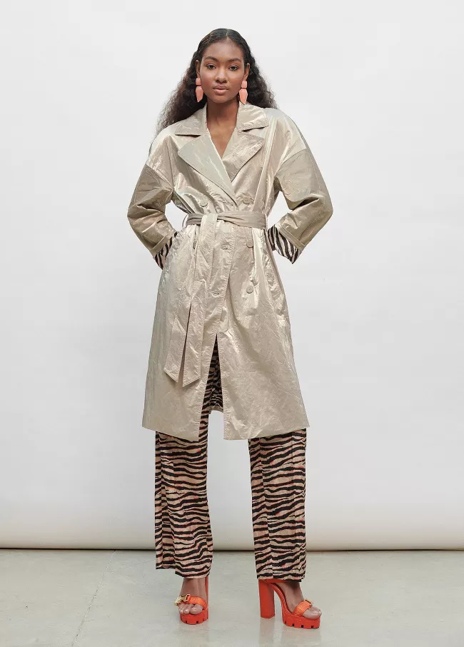 Trenchcoat mit Laminat-Effekt