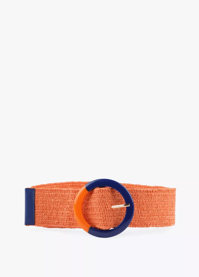 Cinturón rafia elástica naranja