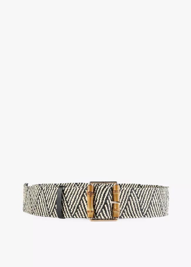 Ceinture en raphia avec boucle en bambou