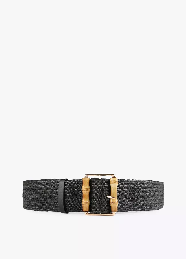 Ceinture en raphia avec boucle en bambou