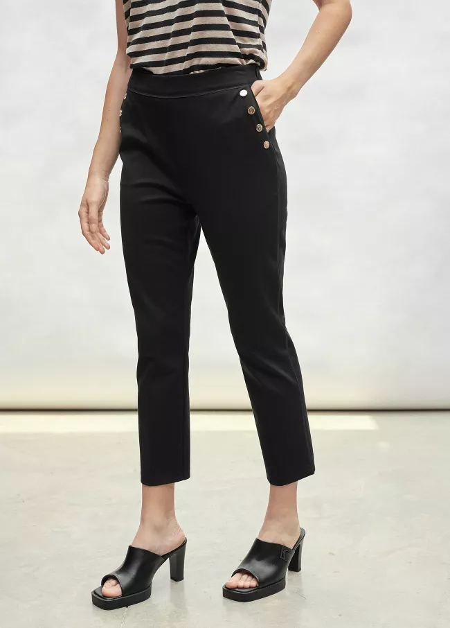 Pantalon noir avec passepoils