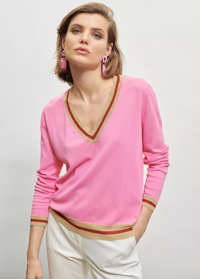 Pull en maille avec détail en lamé