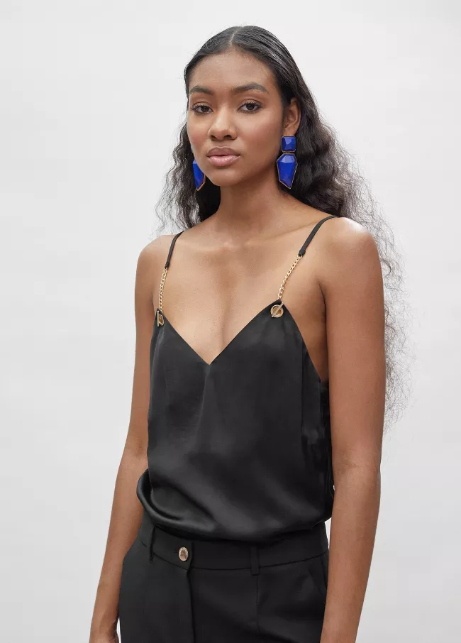 Camisole top with chain straps