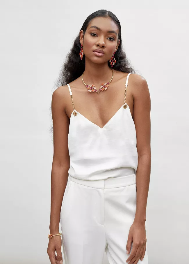 Camisole top with chain straps