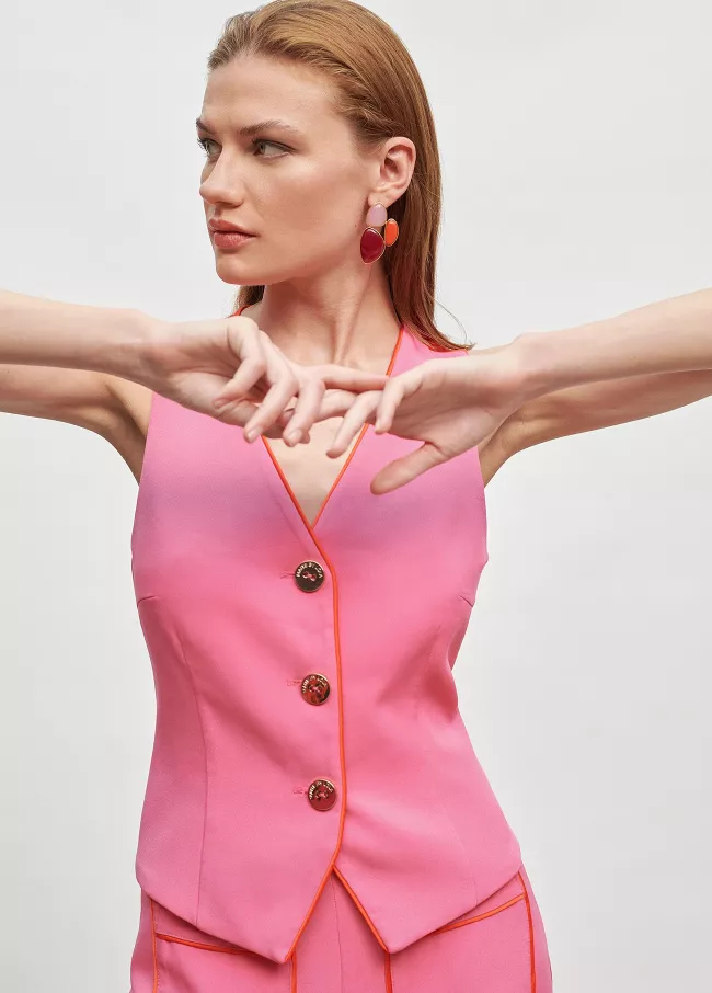 Waistcoat with contrasting piping
