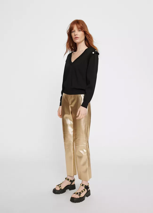 Pull en maille col en V