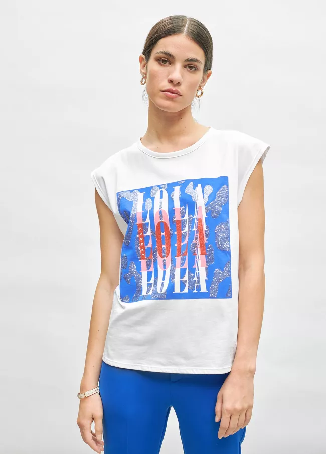 T-shirt com posicionamento em lantejoula