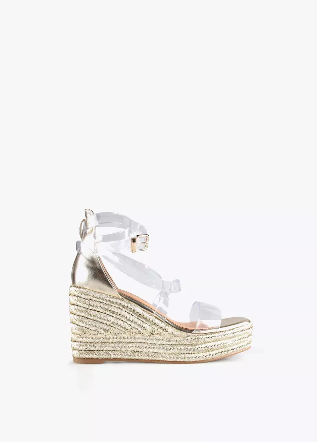 Chaussures compensées transparentes croi