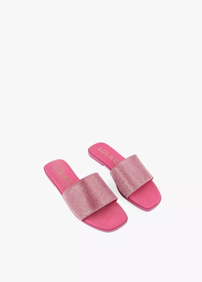 Mules avec strass ton sur ton