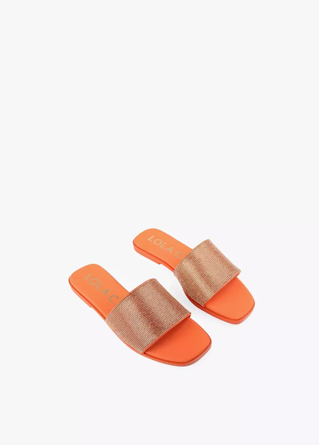 Mules avec strass ton sur ton