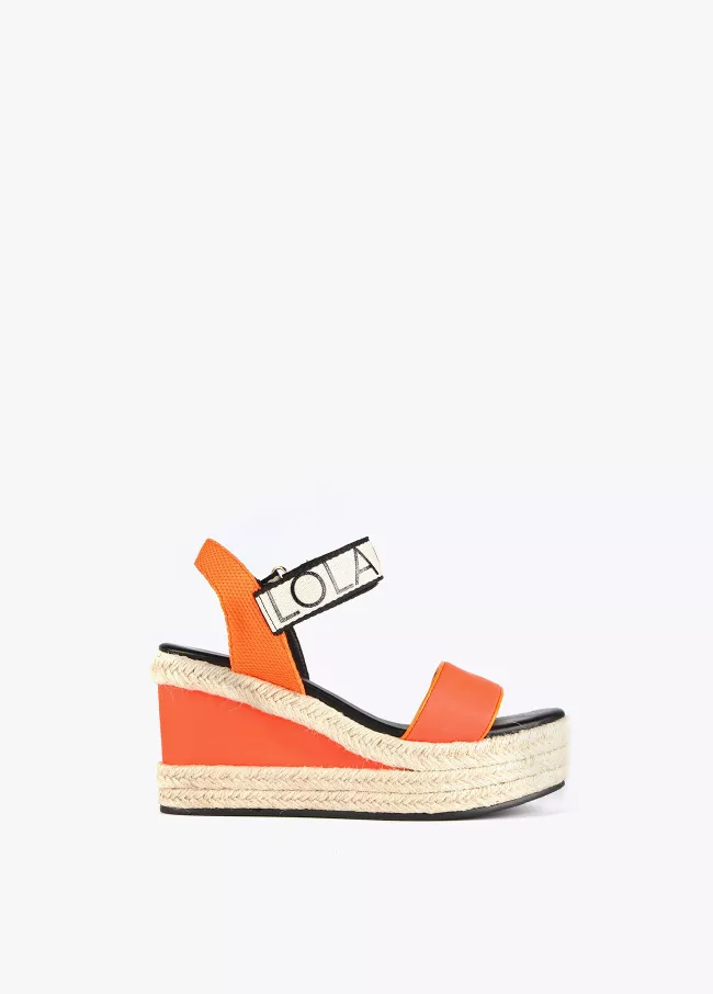 Orange wedge sandal