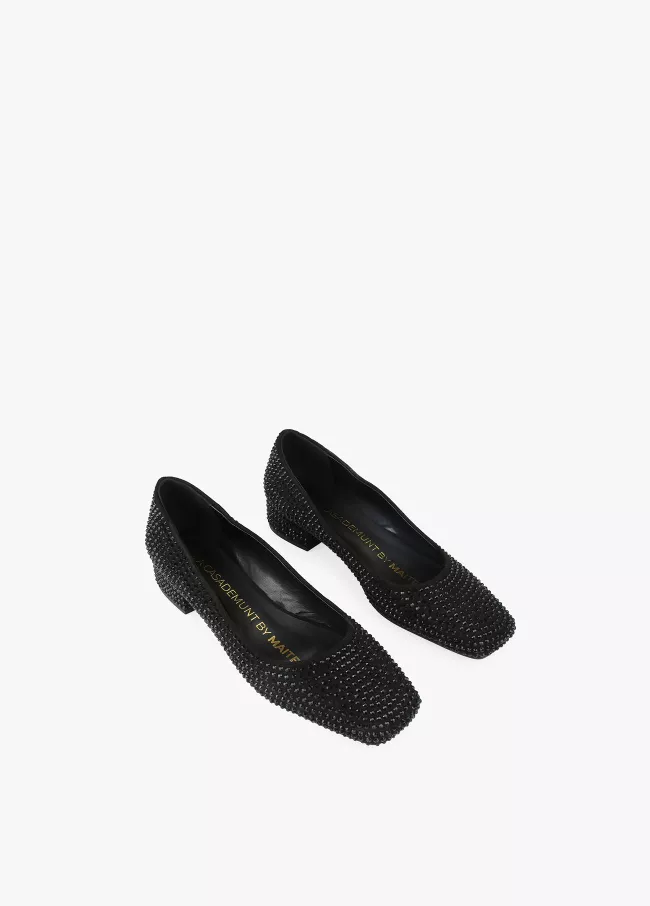 Ballerines avec talon en strass