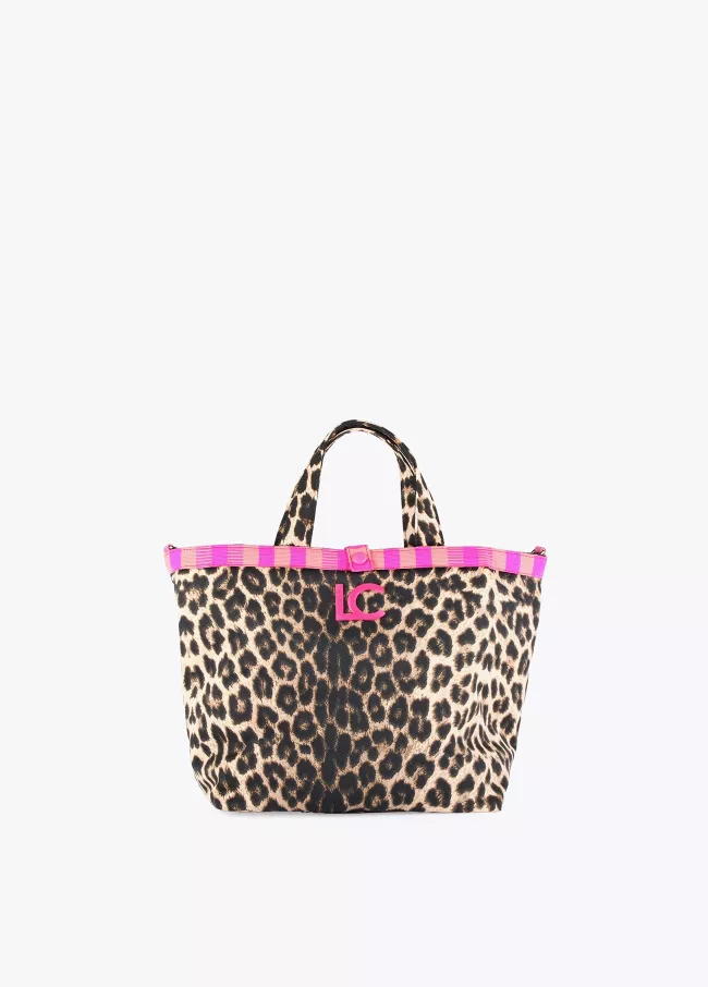 Mala a tiracolo animal print e rosa