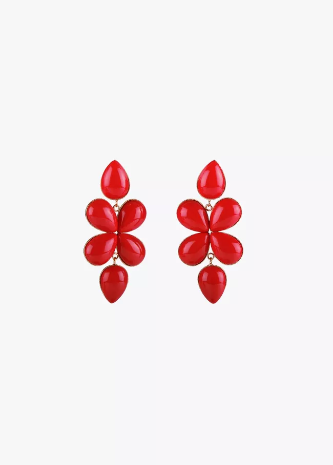 Pendientes baño oro con piedras naturale