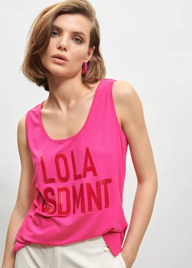 Ärmelloses Shirt mit farblich abgestimmt