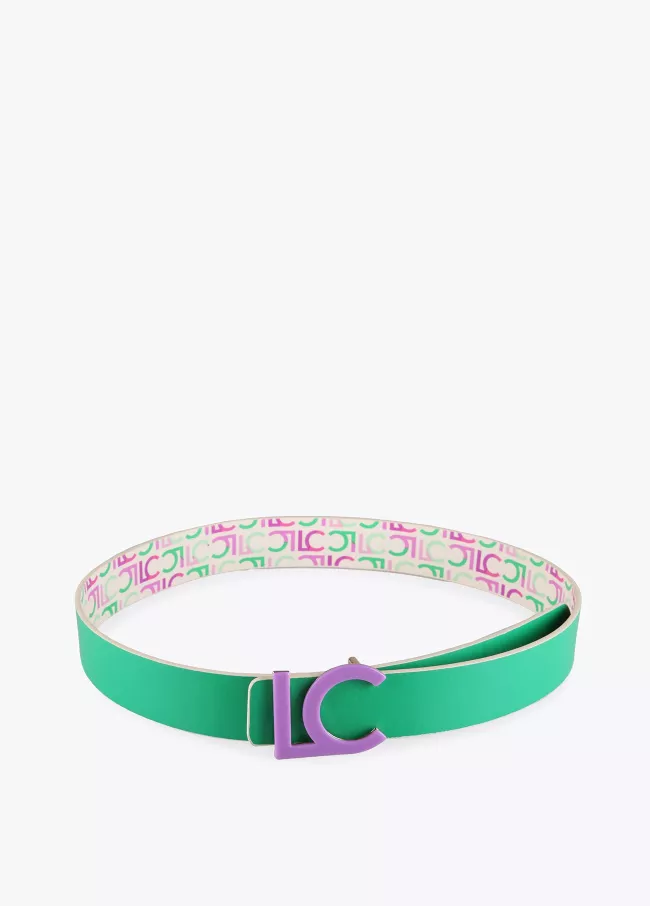Ceinture réversible verte avec monogramm