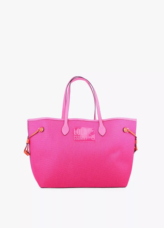Bolsa tote bag de mesh e nylon verde