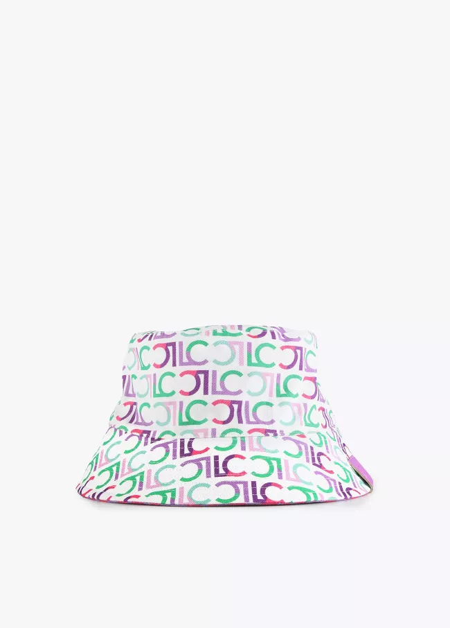 Bonnet réversible monogramme multicolore