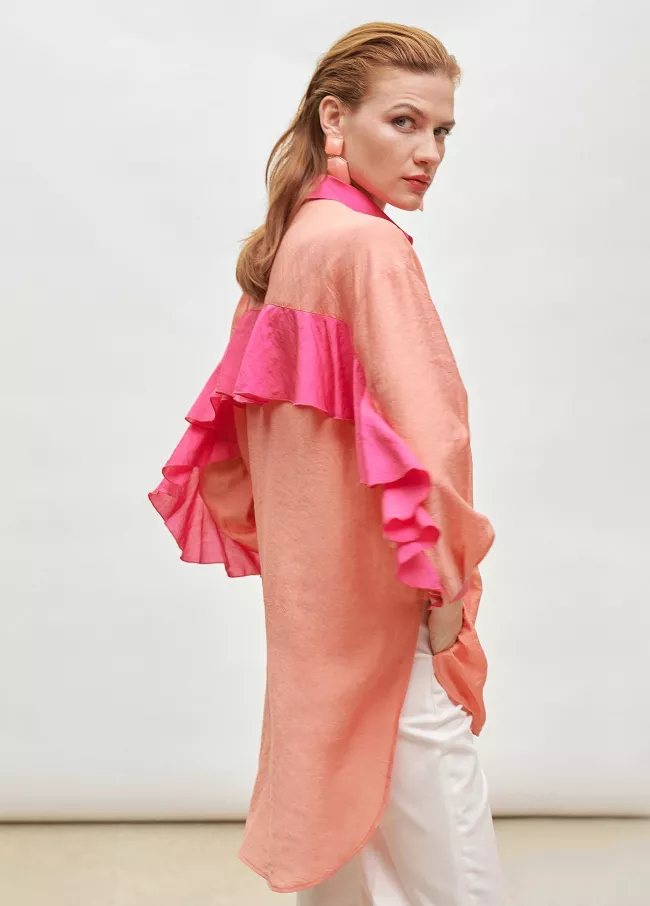 Blusa oversize com folhos
