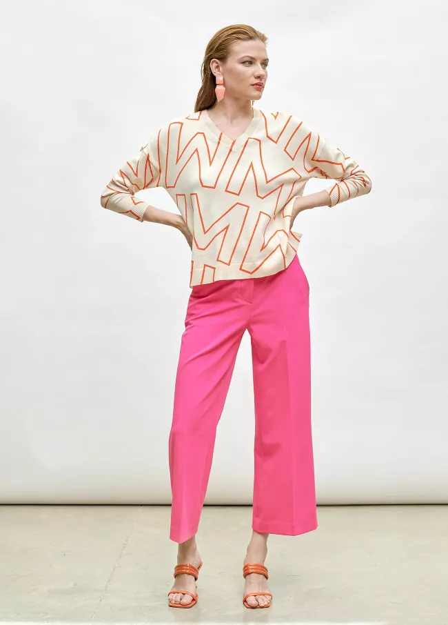 Pull en V à imprimé M