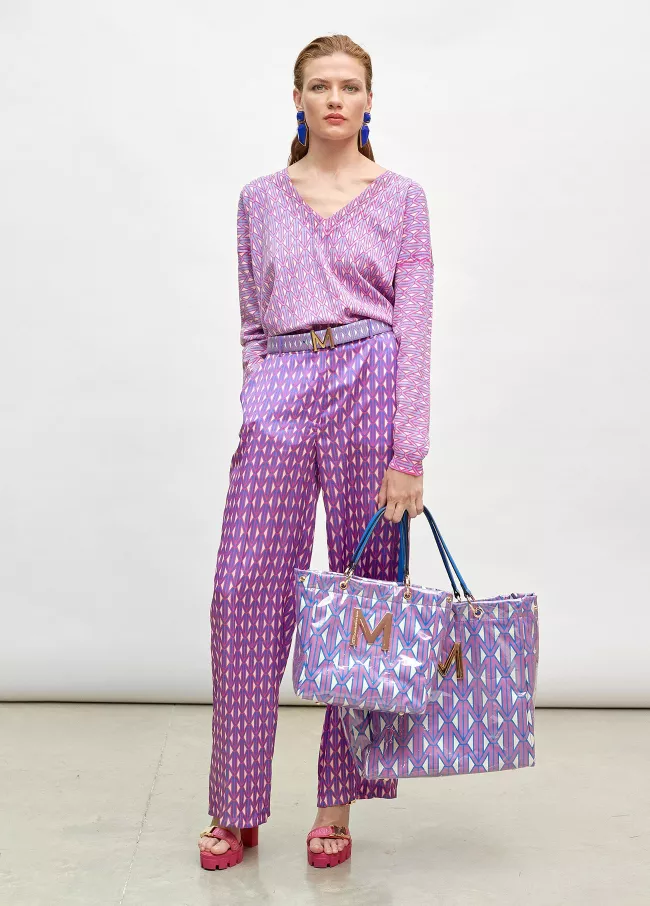 Camisola bico estampada em M