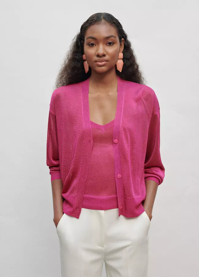 Veste en maille lurex