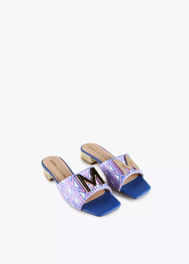 Flat sandals with Maite logo print