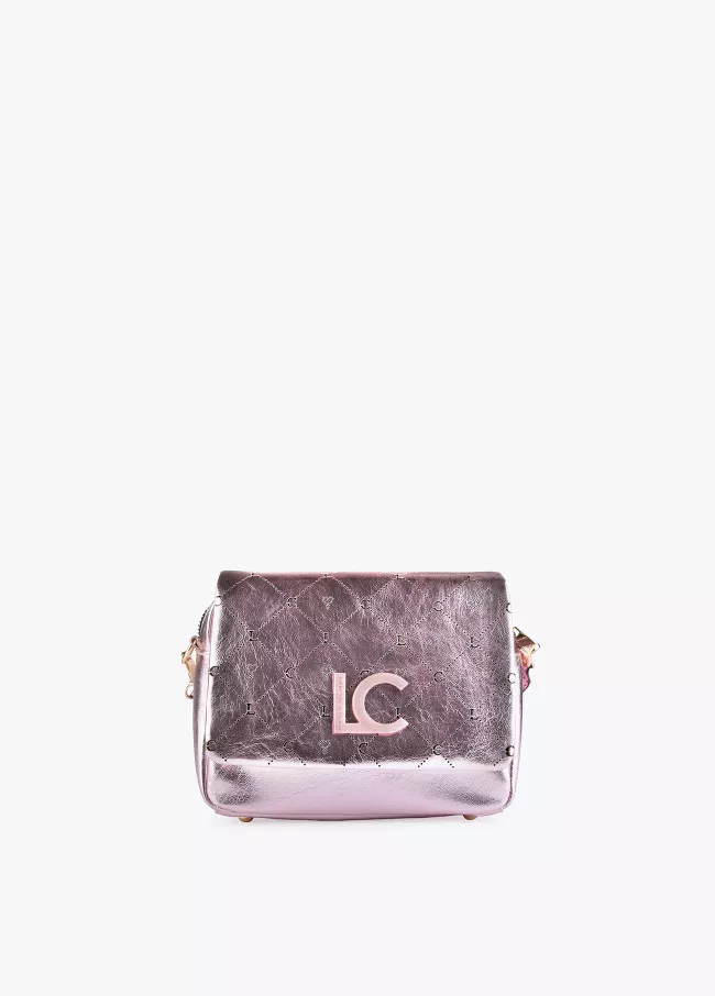 Metallic pink crossbody bag