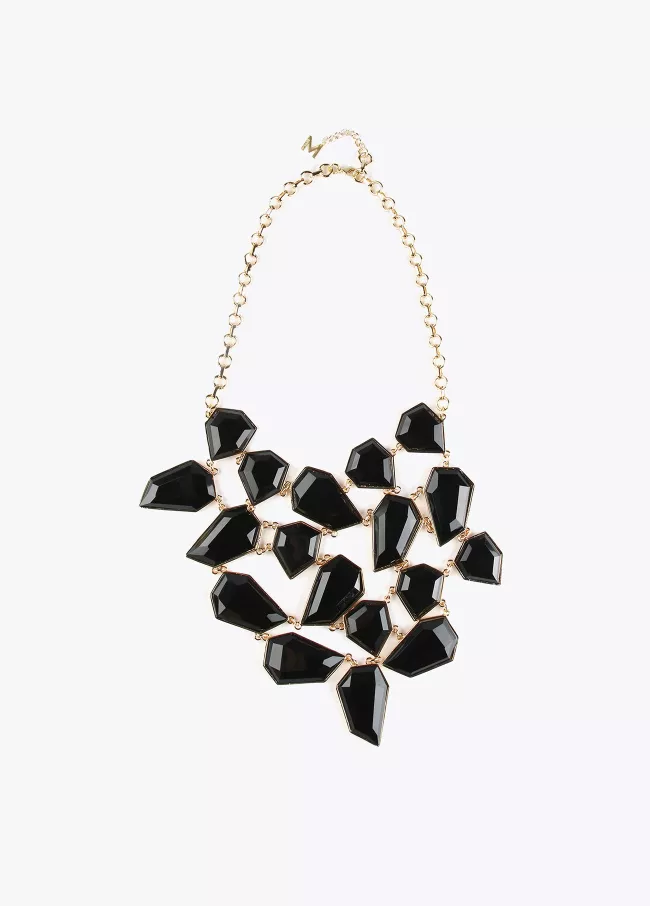Long resin-colored necklace