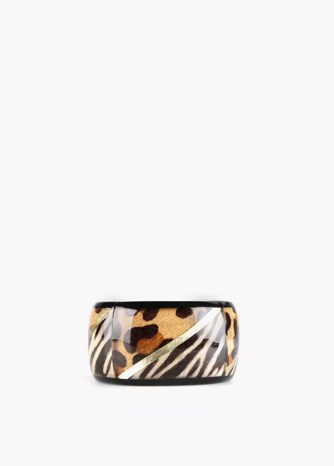 Breiter Armreif mit Animal Print