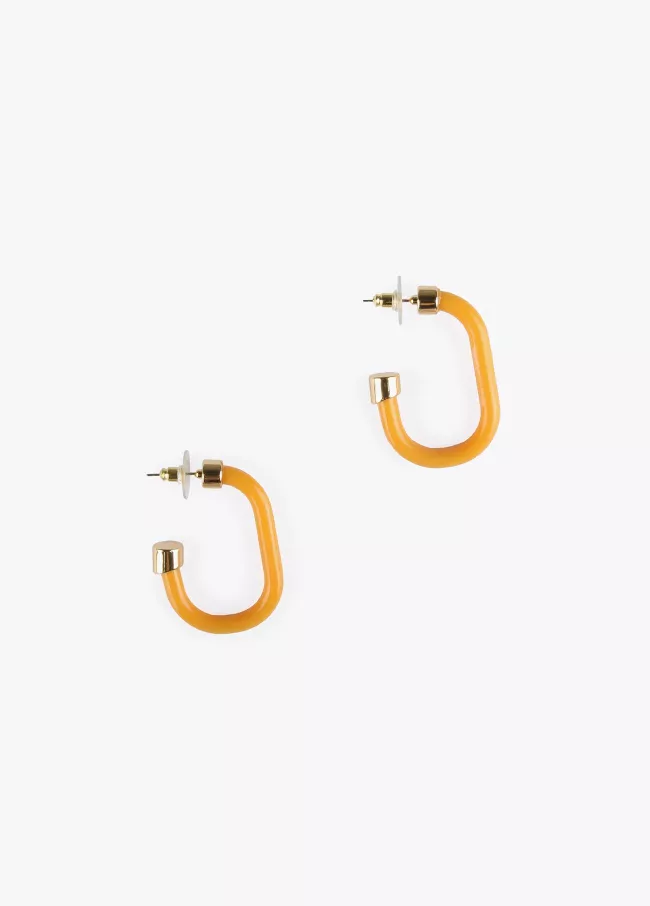 Green resin earrings