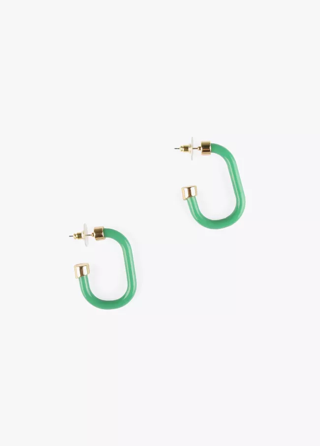 Green resin earrings