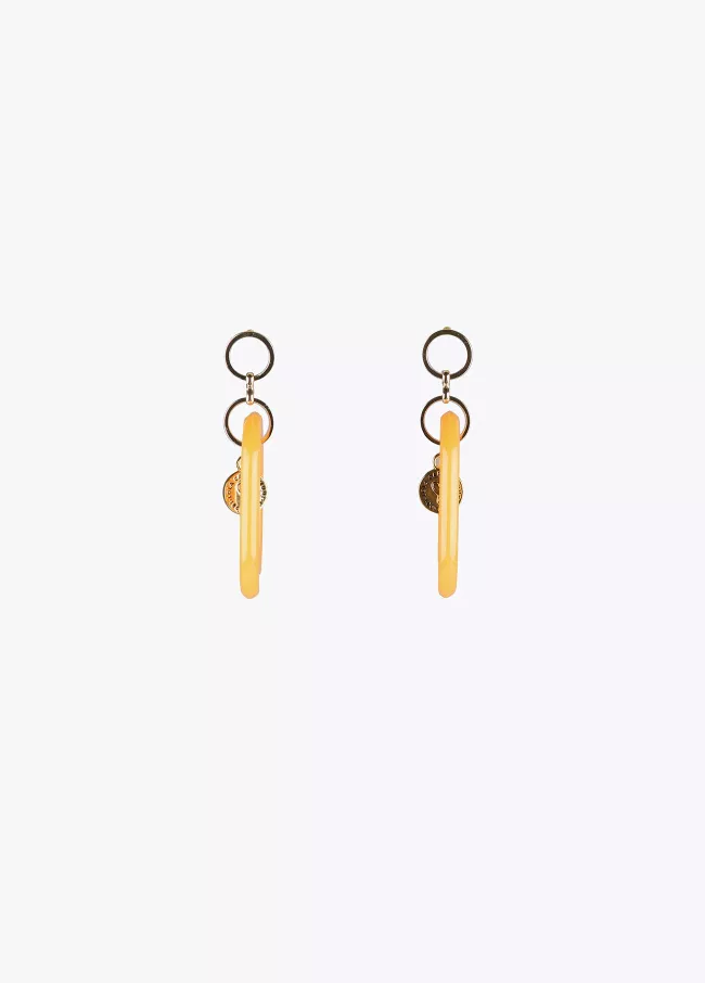 Pendientes resina con logo interior