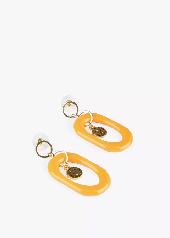 Pendientes resina con logo interior