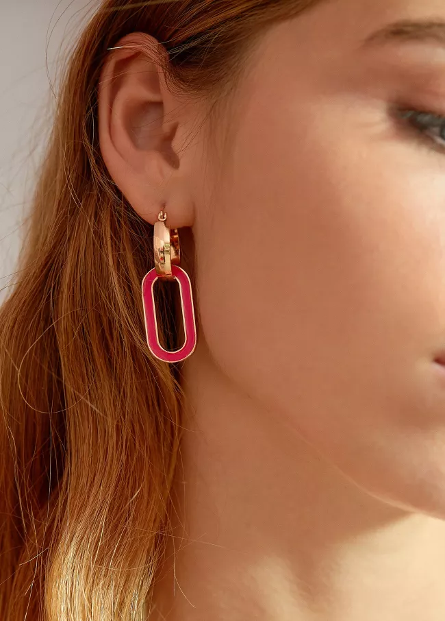 Pendientes eslabón color