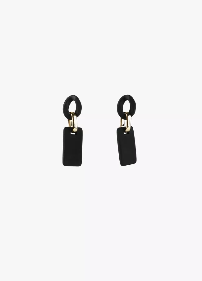 Black rubberised earrings