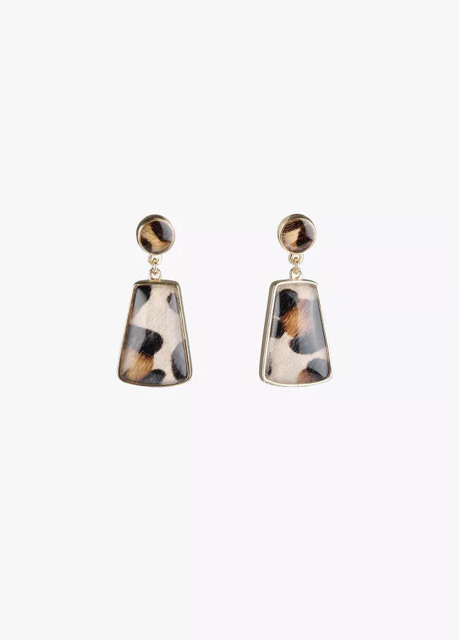 Zweiteilige Ohrringe mit Animal Print