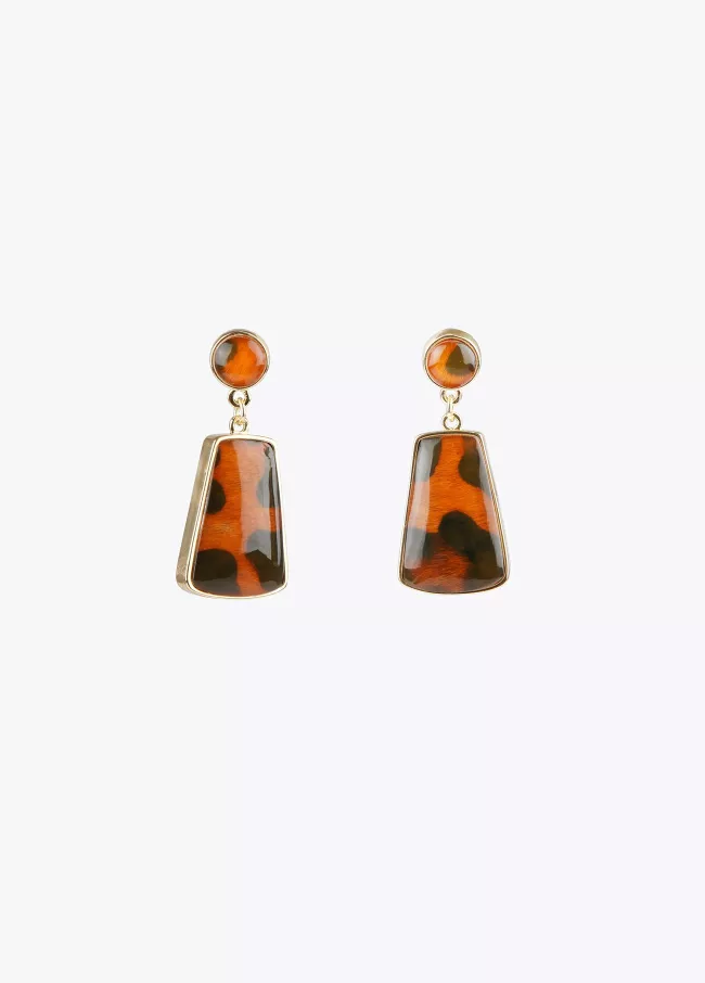Two-piece animal print earrings