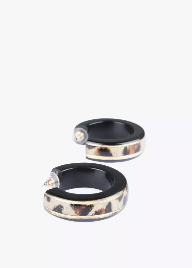 Animal print hoop earrings