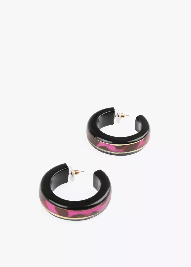 Animal print hoop earrings